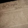 The Declaration of Independence displayed at the National Archives in Washington, D.C. Photo: Josh Hallett / Flickr / CC BY-SA 2.0 / Cropped from Original